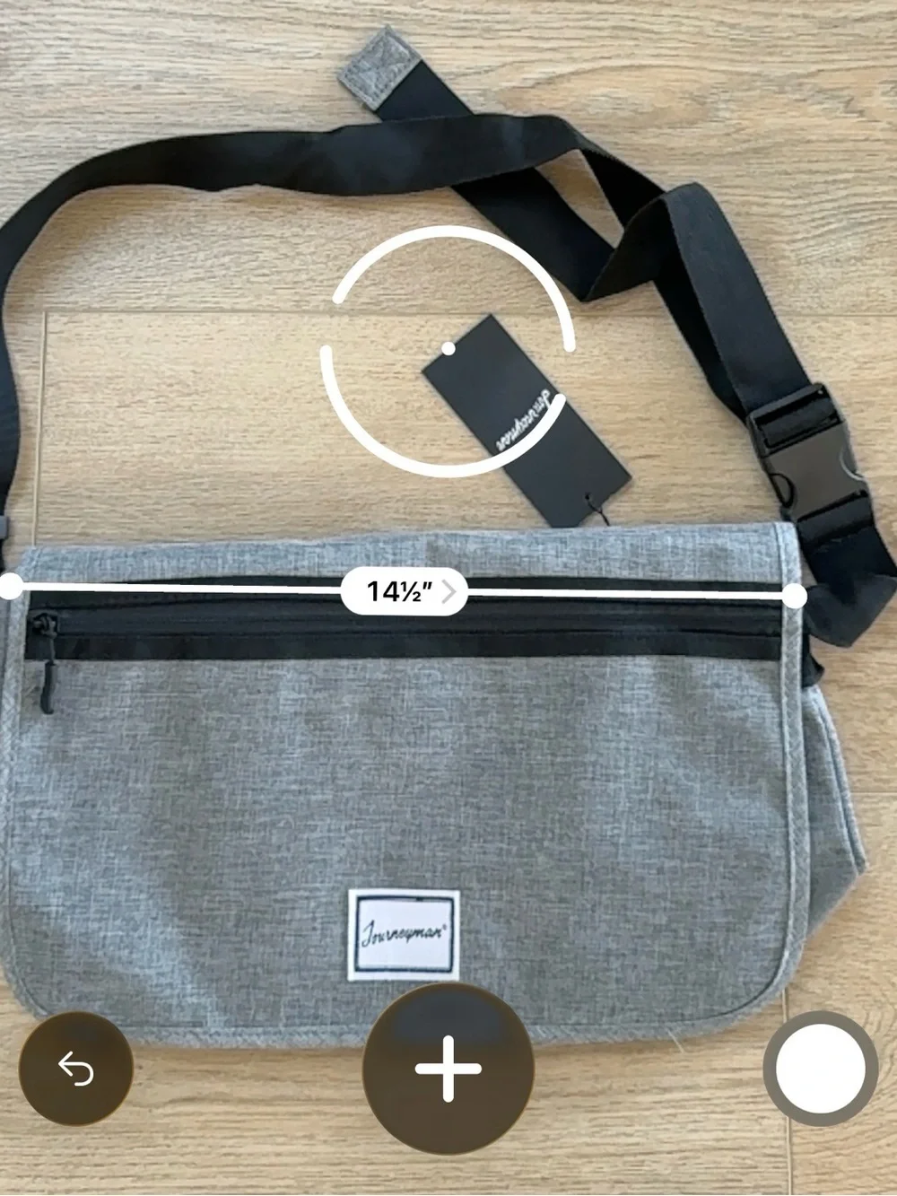 Journeyman Brand Gray Messenger Bag Herschel Style Tote 14.5” X 8.5” NWT